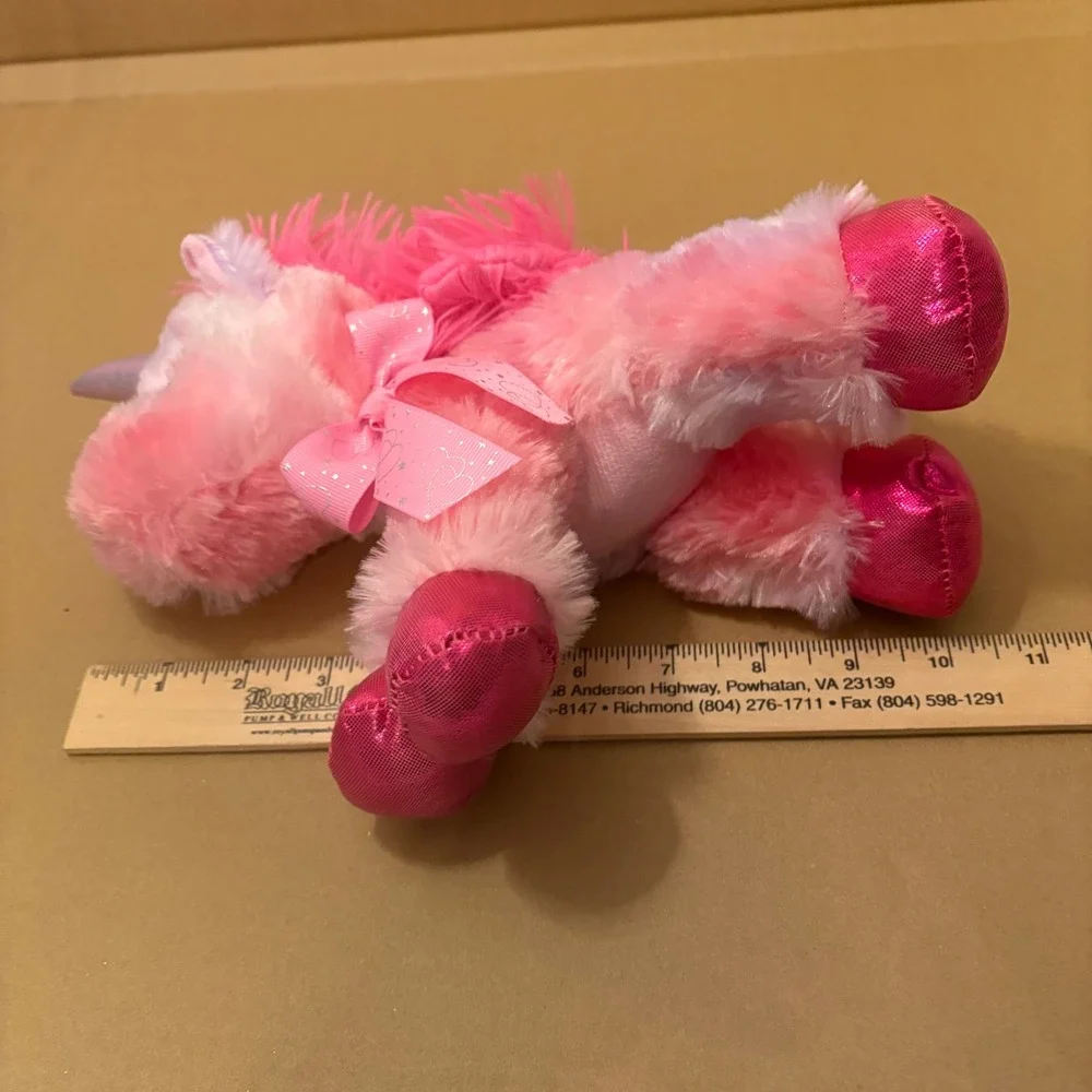 Pink Unicorn Plush Stuffed Animal Toms Toy‎ International Pink Mane and Tail